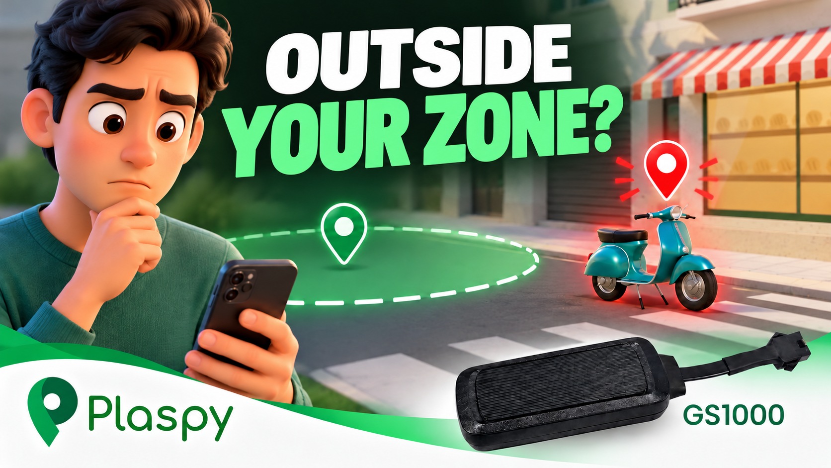 The area that alerts you when your motorcycle leaves where you left it ...
